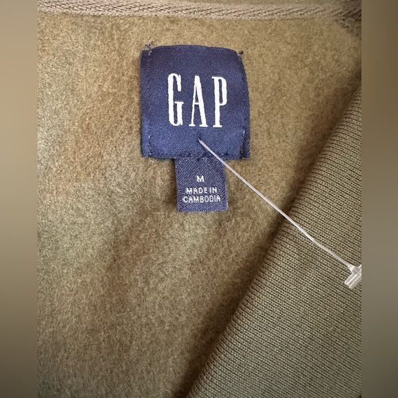GAP army green button-up cardigan sweatshirt. PTP 23 - Picture 4 of 5